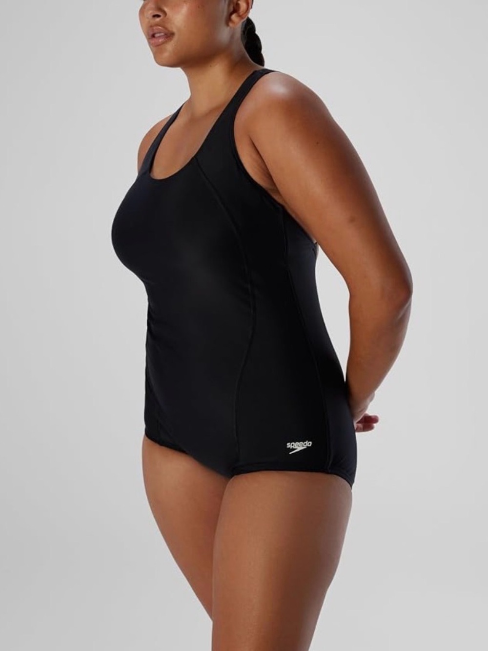 Speedo Black Scoop Neck One-Piece Tank Swimwear